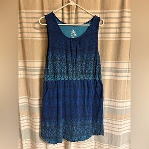Made for Life Teal and Navy Patterned Dress